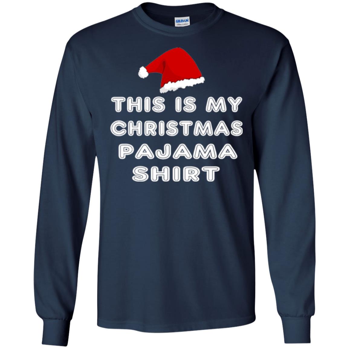 Christmas T-shirt This Is My Christmas Pajama Shirt Navy