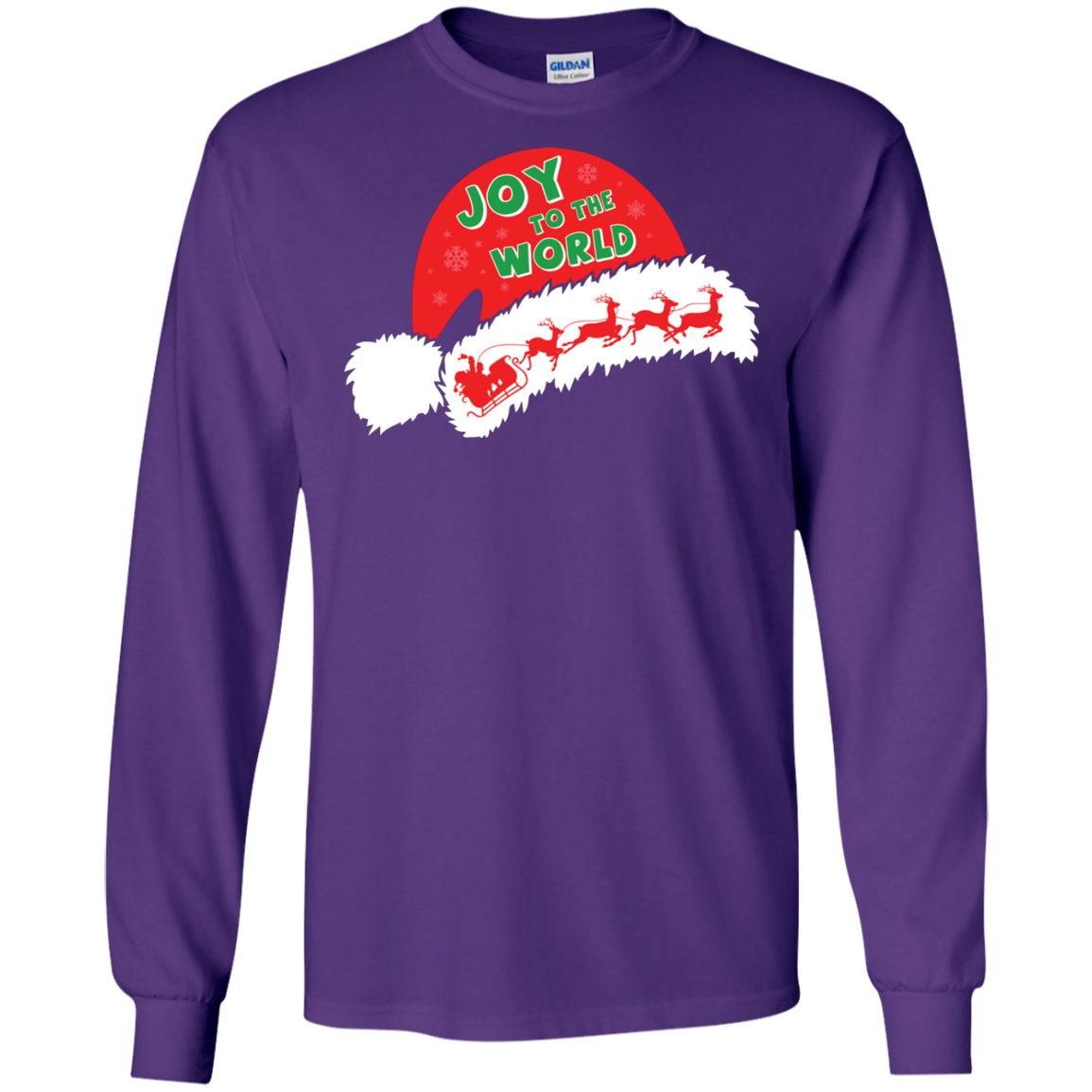 Christmas T-shirt Joy To The World Purple