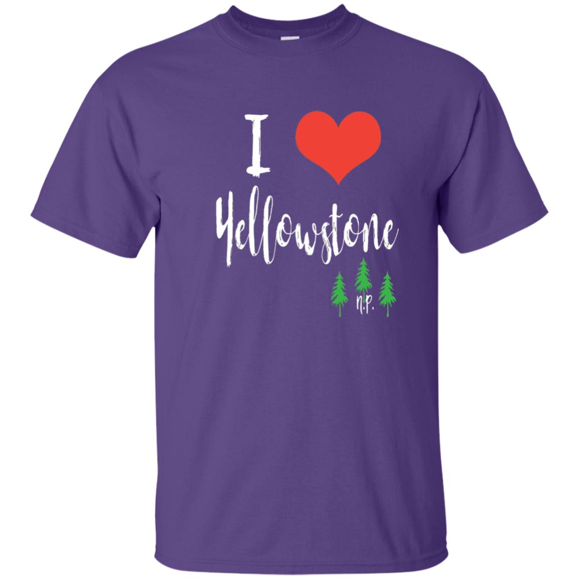 I Love Yellowstone National Park T-shirt Purple