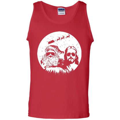 Christmas T-shirt Jesus And Santa Claus Red