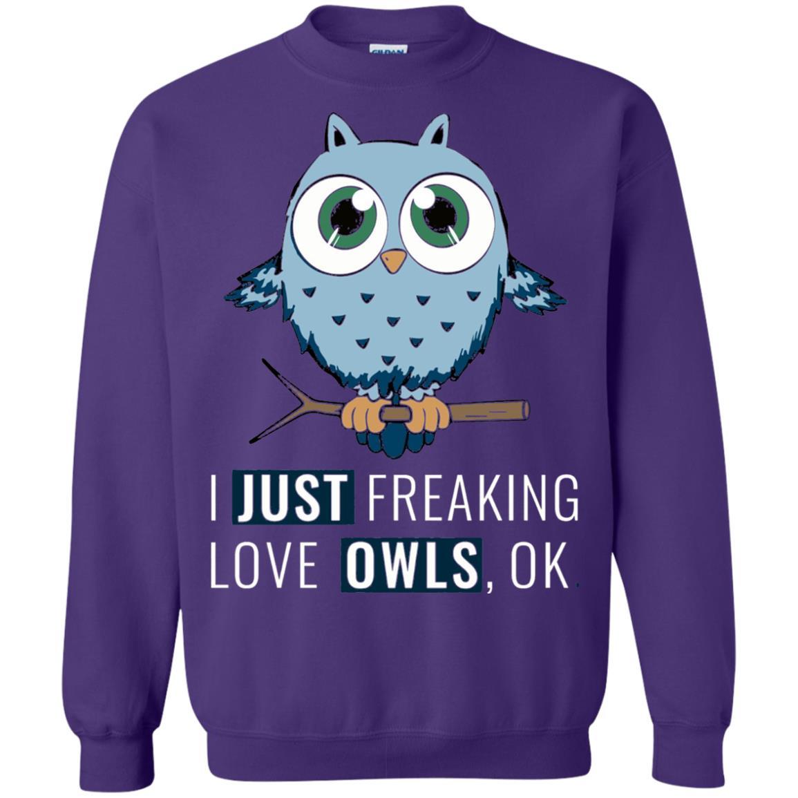 Owl Lovers T-Shirt I Just Freaking Love Owls Ok Purple