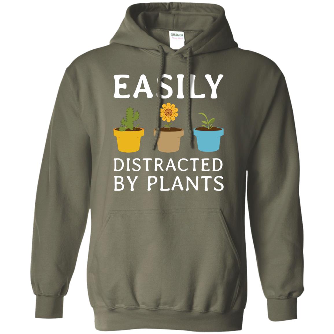 Easily Distracted By Plants Gardener Shirt Military Green