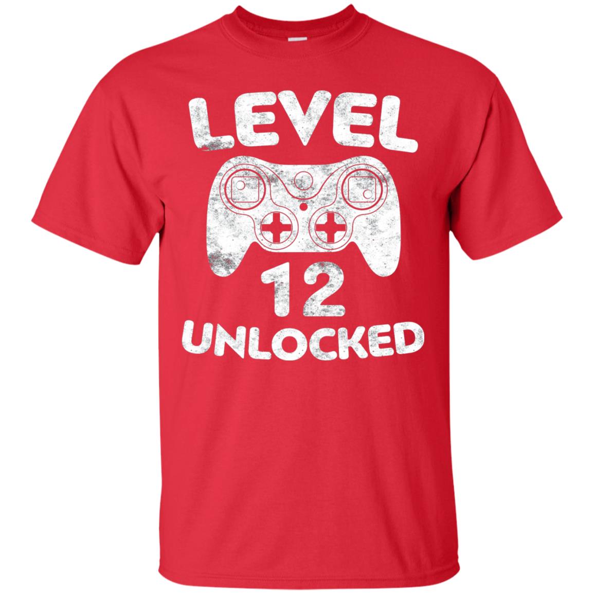 Level 12 Unlocked 12th Video Gamer Birthday Shirt Red