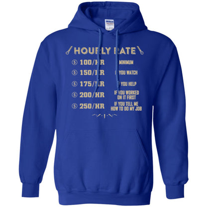 Mechanic T-shirt Mechanic Hourly Rate Royal