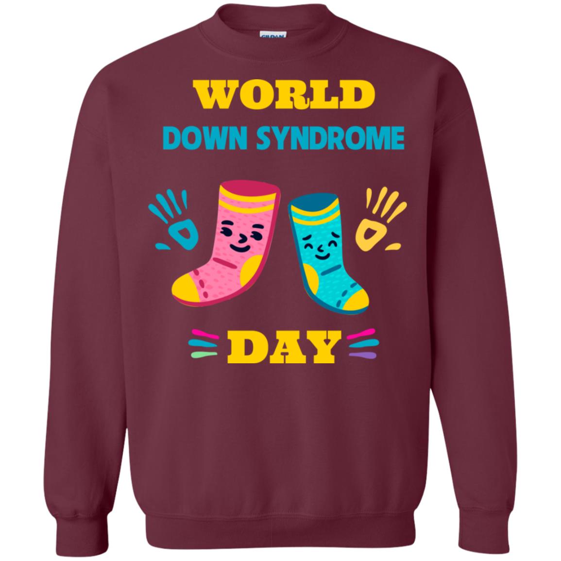 World Down Syndrome Day Hands And Stocks Shirt Maroon