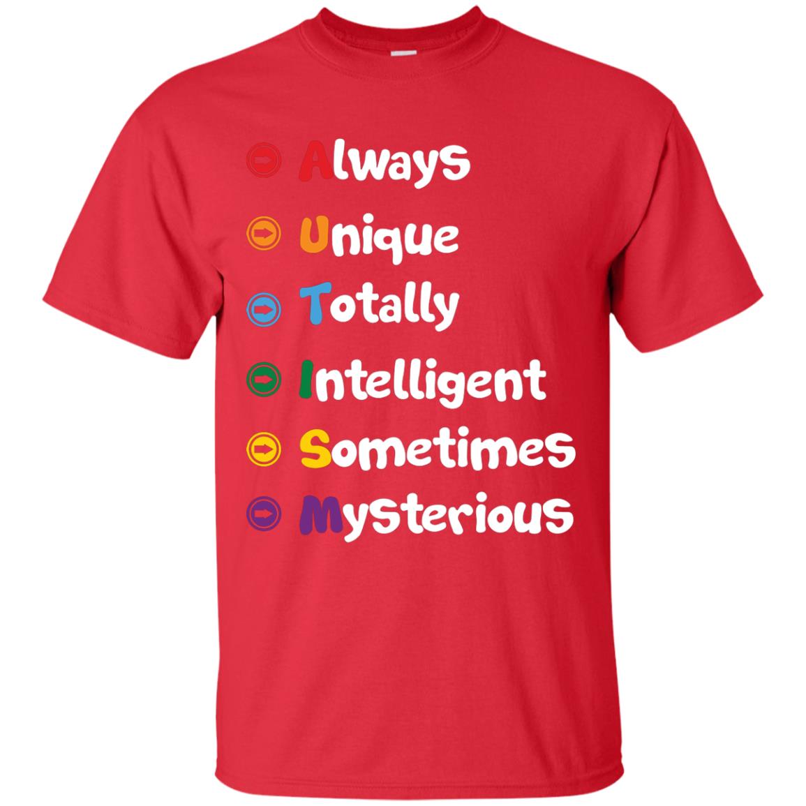 Always Unique Totally Intelligent Autism Awareness T-shirt Red