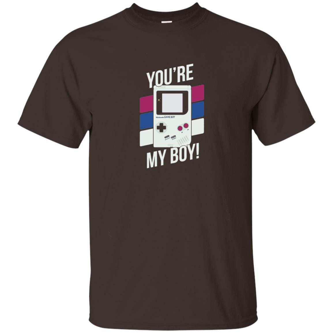You_re My Boy Stripe Graphic Game Shirt For Boy Dark Chocolate