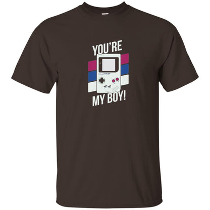 You_re My Boy Stripe Graphic Game Shirt For Boy Dark Chocolate