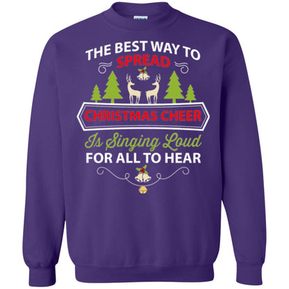 Christmas T-shirt Spread Christmas Cheer Singing Loud For All To Hear Purple