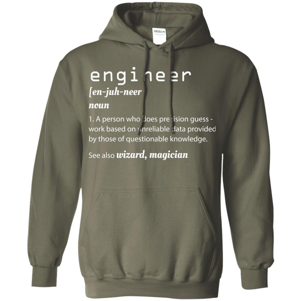 A Person Who Does Precision Guess Work Based On Engineer T-shirt Military Green