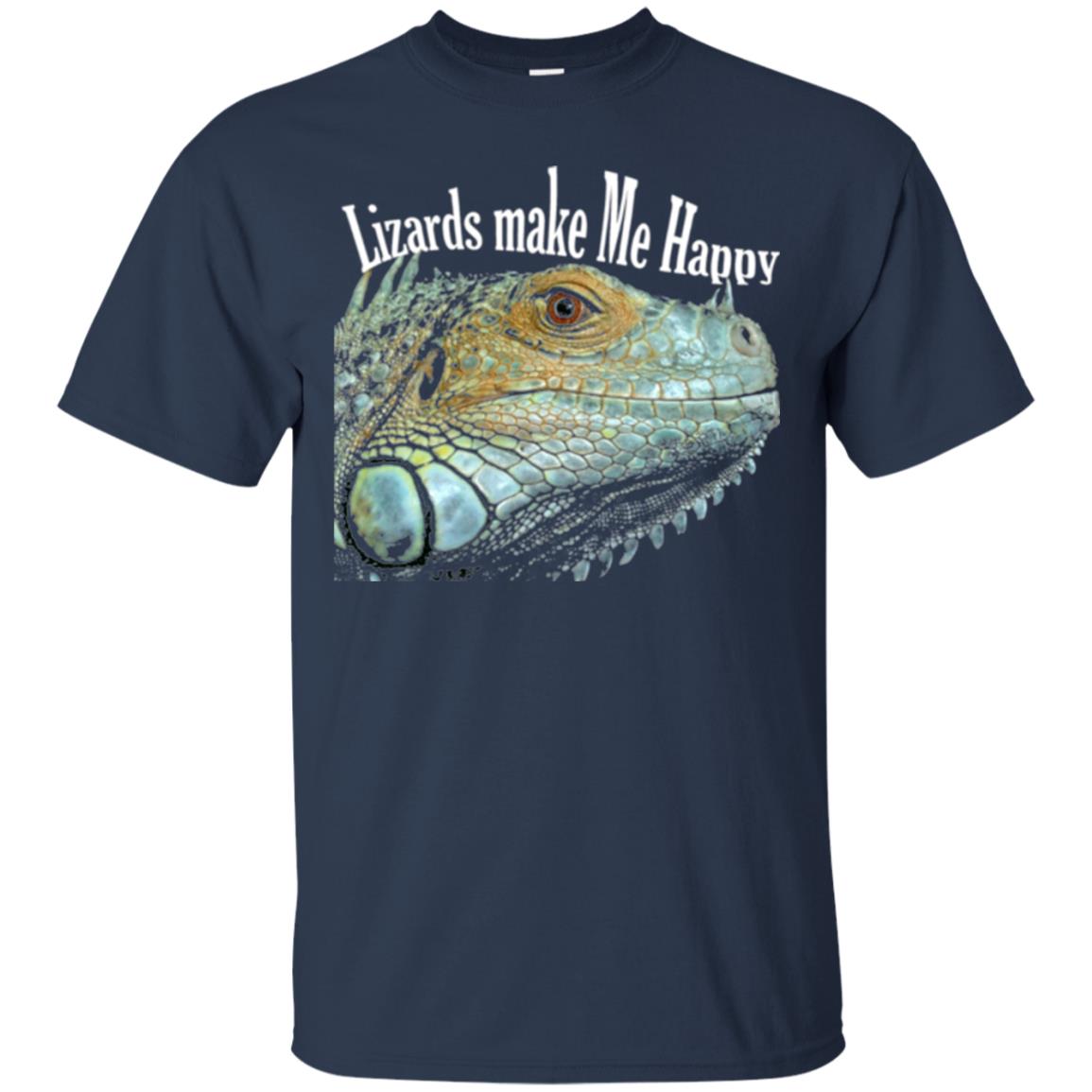 Reptiles Lovers T-shirt Lizards Make Me Happy Navy
