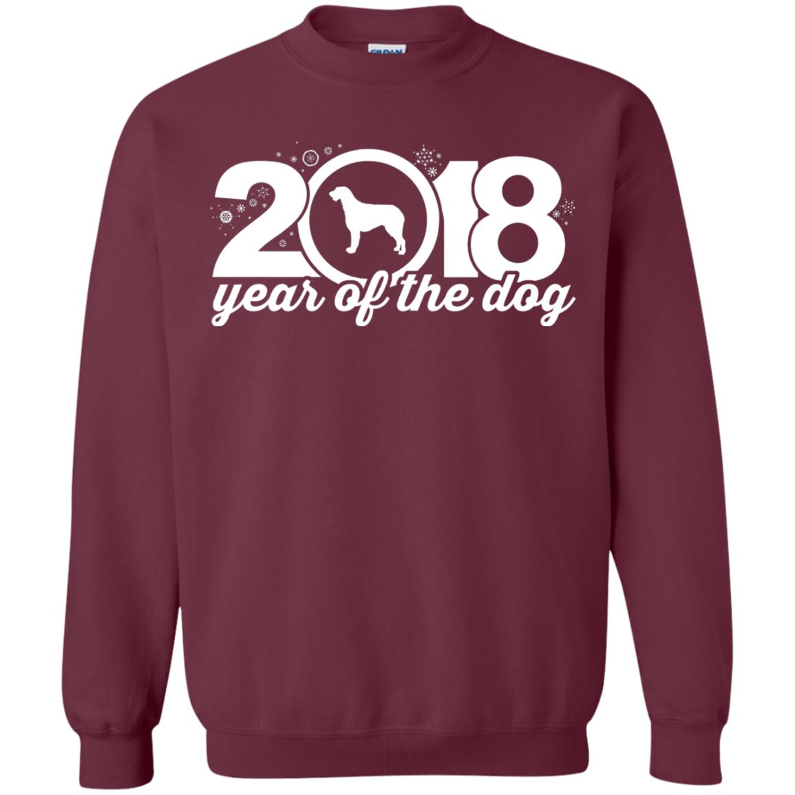 Irish Wolfhound Lover T-shirt 2018 Year Of The Dog New Year Maroon