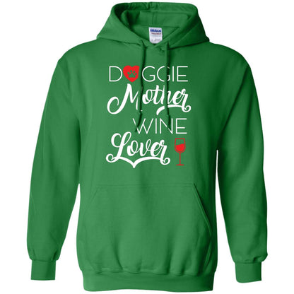Doggie Mother Wine Lover Dog And Wine Gift Shirt For Mom Irish Green