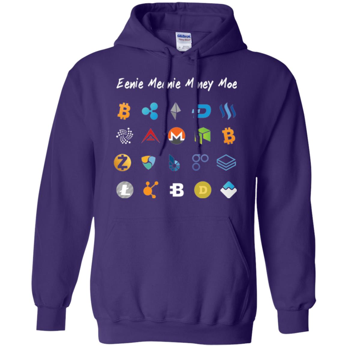 Bitcoin Litecoin Ethereum Eenie Meenie Miney Moe T-shirt Purple