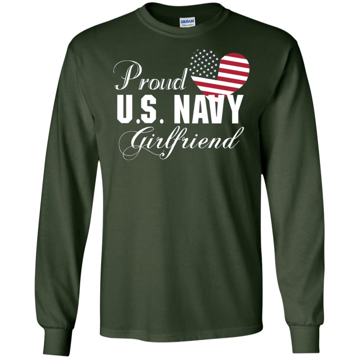 Pride U.s. Army Shirt Proud Navy Girlfriend Heart Forest Green