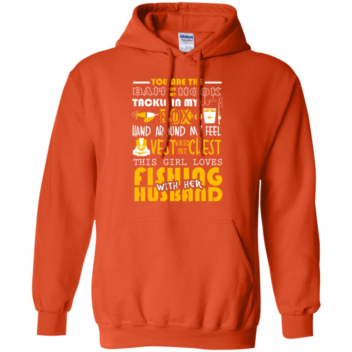 Fishing Lover T-shirt This Girl Loves Fishing With Her Husband Orange