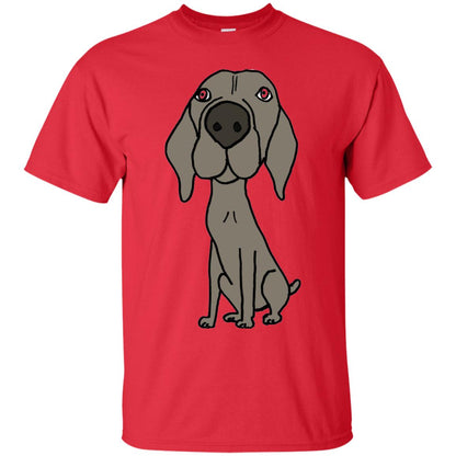 Smiletodaytees Funny Weimaraner Dog Cartoon T-shirt Red