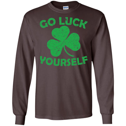 Go Luck Yourself St. Patrick_s Day T-shirt Dark Chocolate