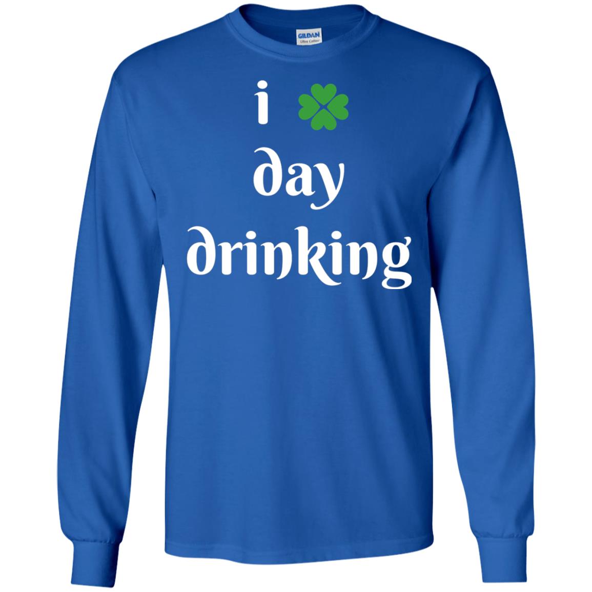 I Day Drinking Funny St Patricks Day T-shirt Royal