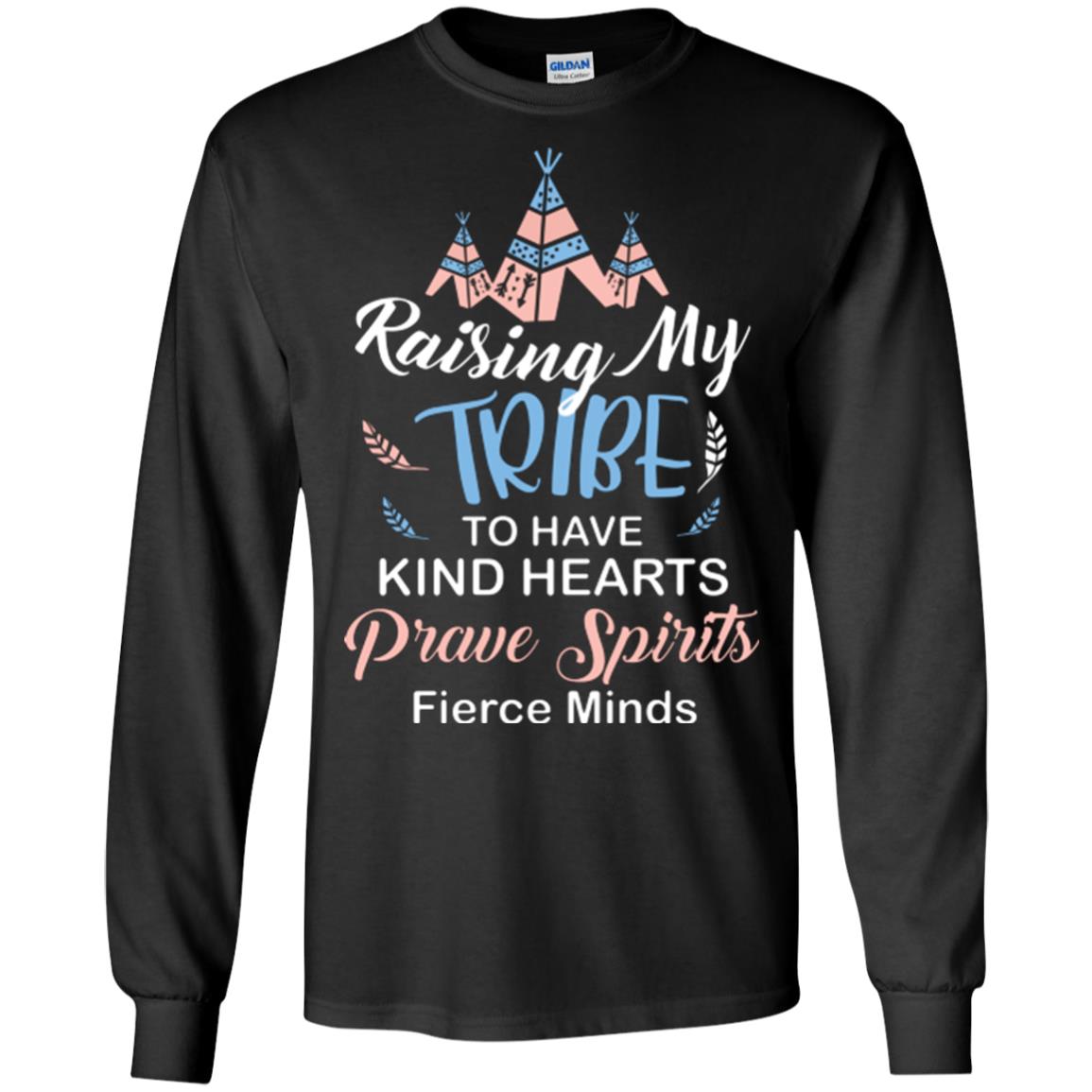 Mommy T-shirt Raising My Tribe To Have Kind Hearts Black