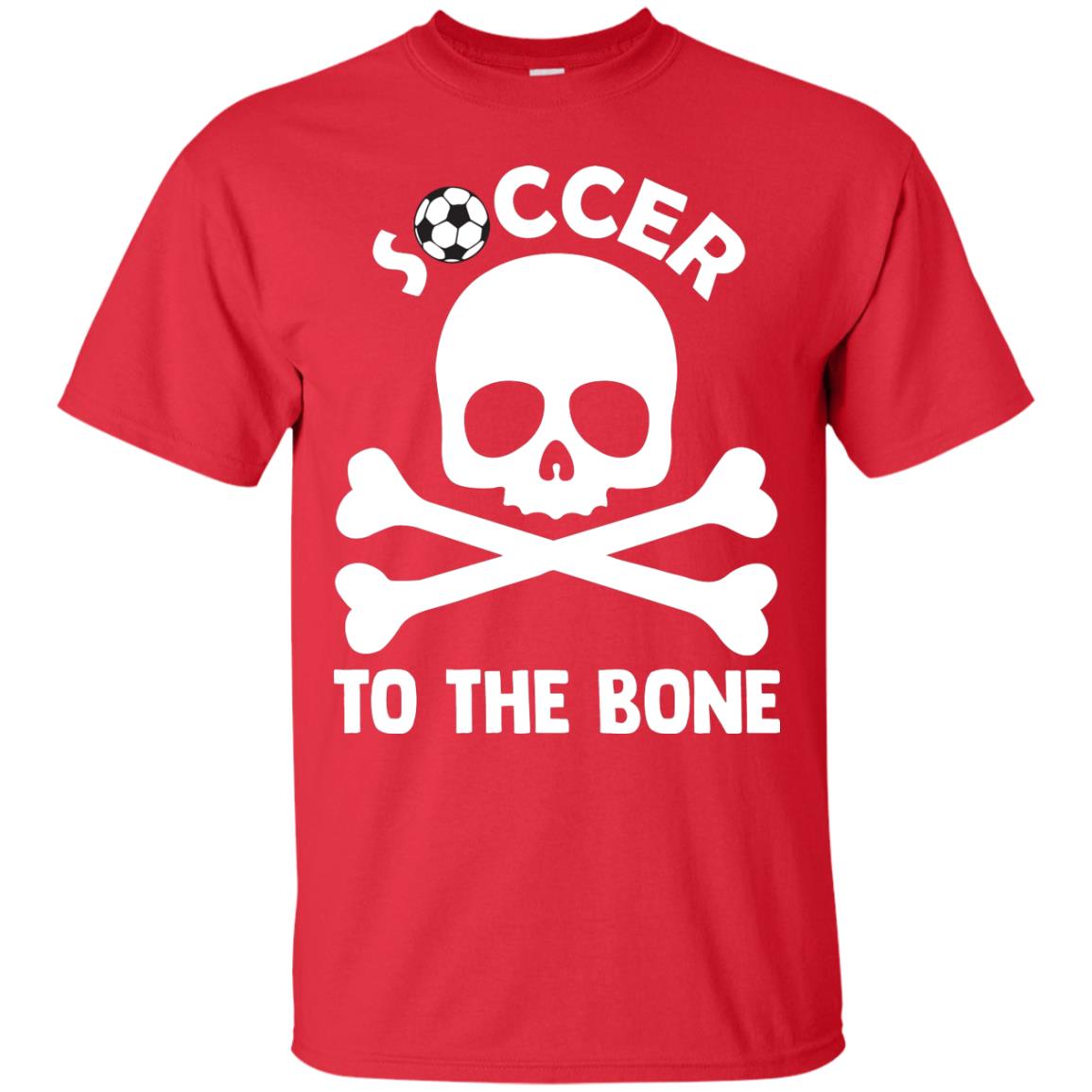 Soccer To The Bone Distressed Skull Soccer Passion Shirt Red