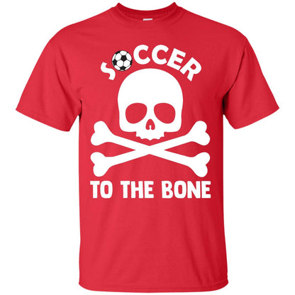 Soccer To The Bone Distressed Skull Soccer Passion Shirt Red