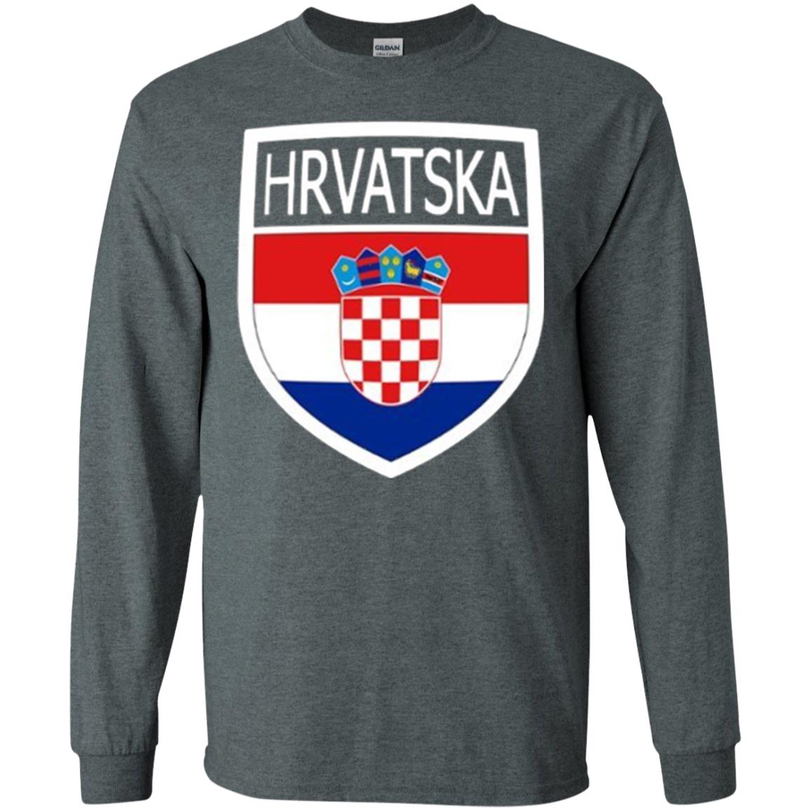 Croatia Shield T-shirt Hrvatska Patch Croatian Flag Badge Dark Heather