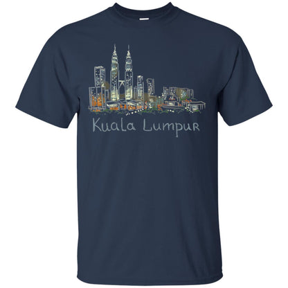 Kuala Lumpur Kl Panorama At Night T-shirt Navy