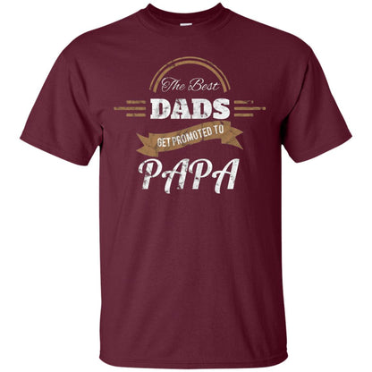 Promoted To Papa Shirt Grandpa Announcement T-shirt Maroon