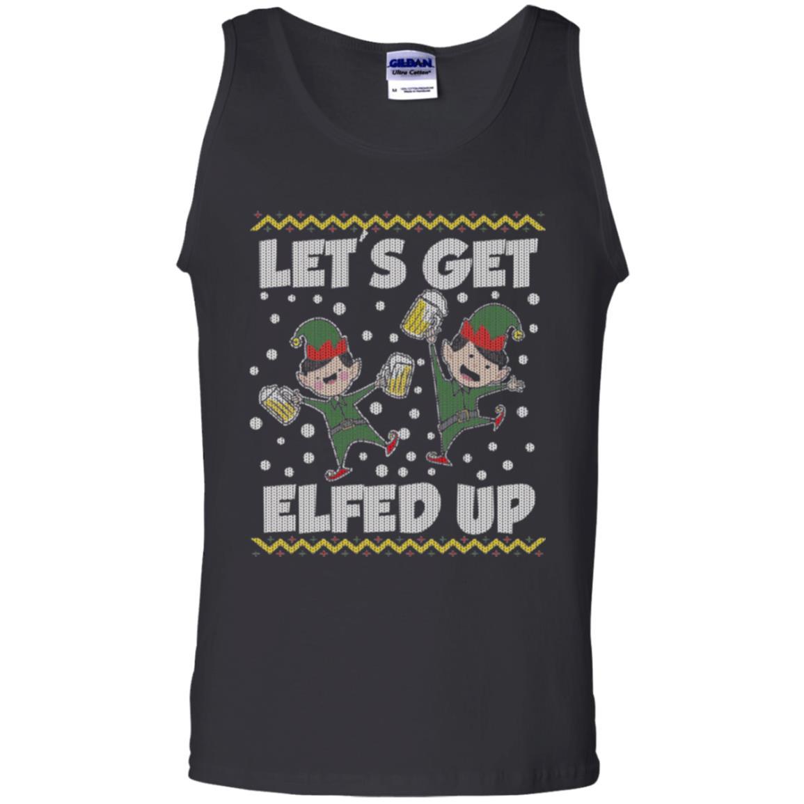 Christmas T-shirt Let's Get Elfed Up Black