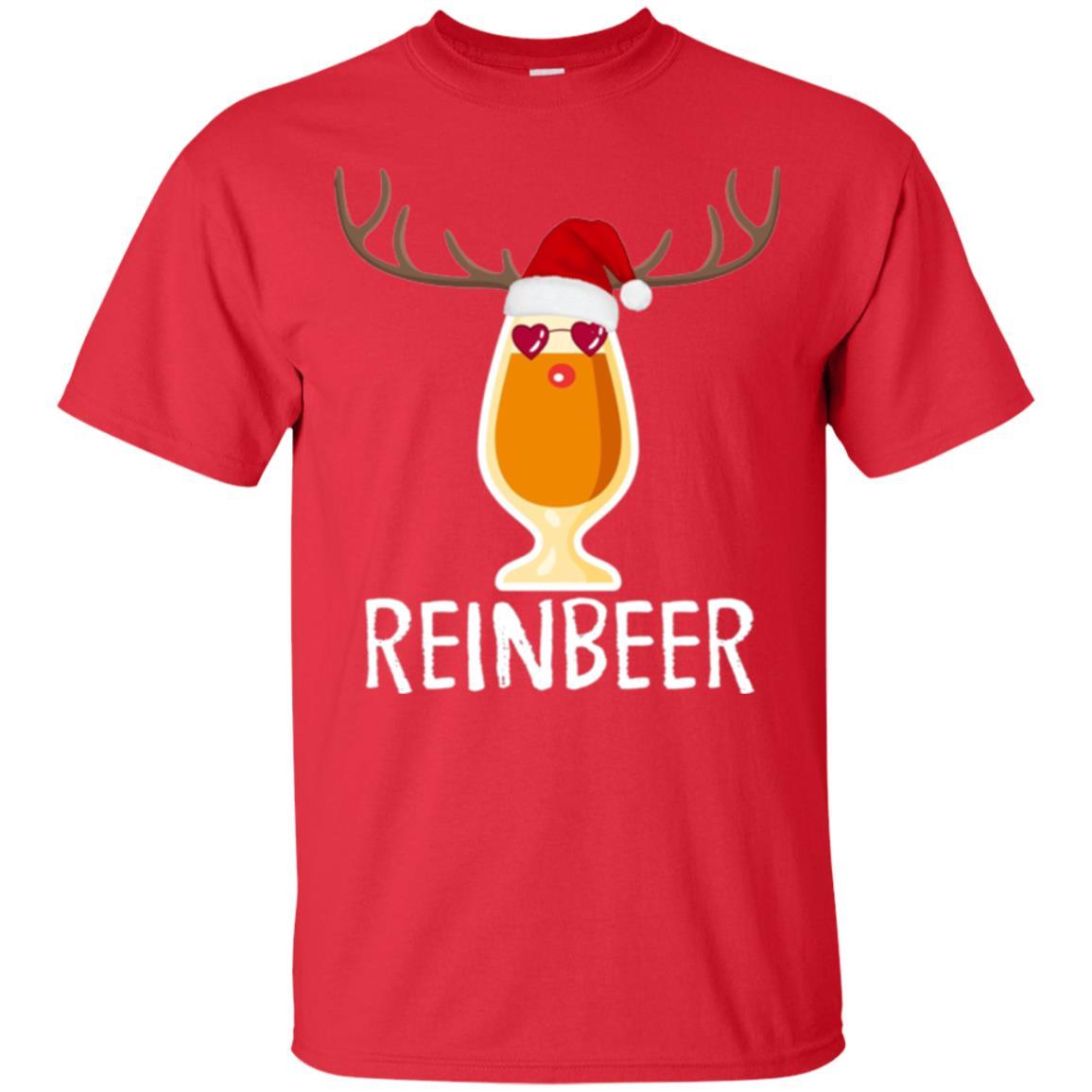 Beer Lover T-shirt Reinbeer Mery Christmas Red