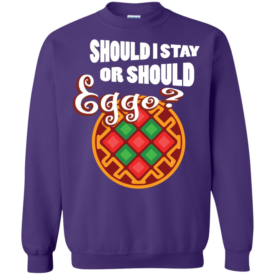 Waffle Lover T-shirt Should I Stay Or Should Eggo Purple
