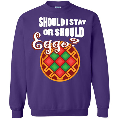 Waffle Lover T-shirt Should I Stay Or Should Eggo Purple