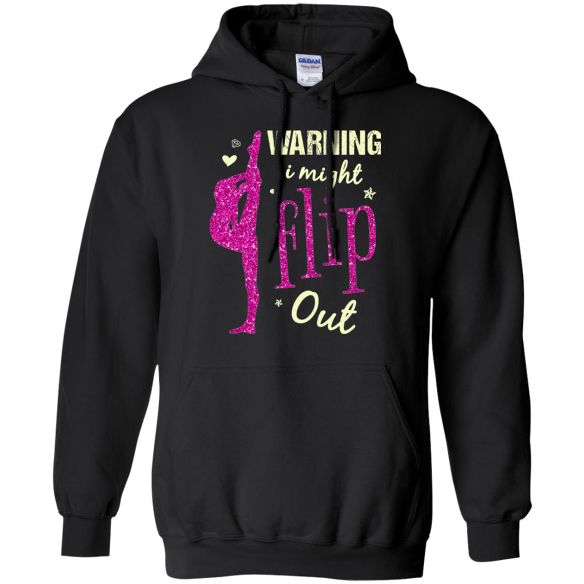 Gymnast T-shirt Warning I Might Flip Out Black