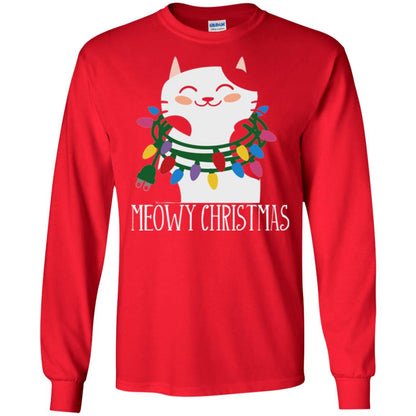 Meowy Christmas Holiday T-shirt Red