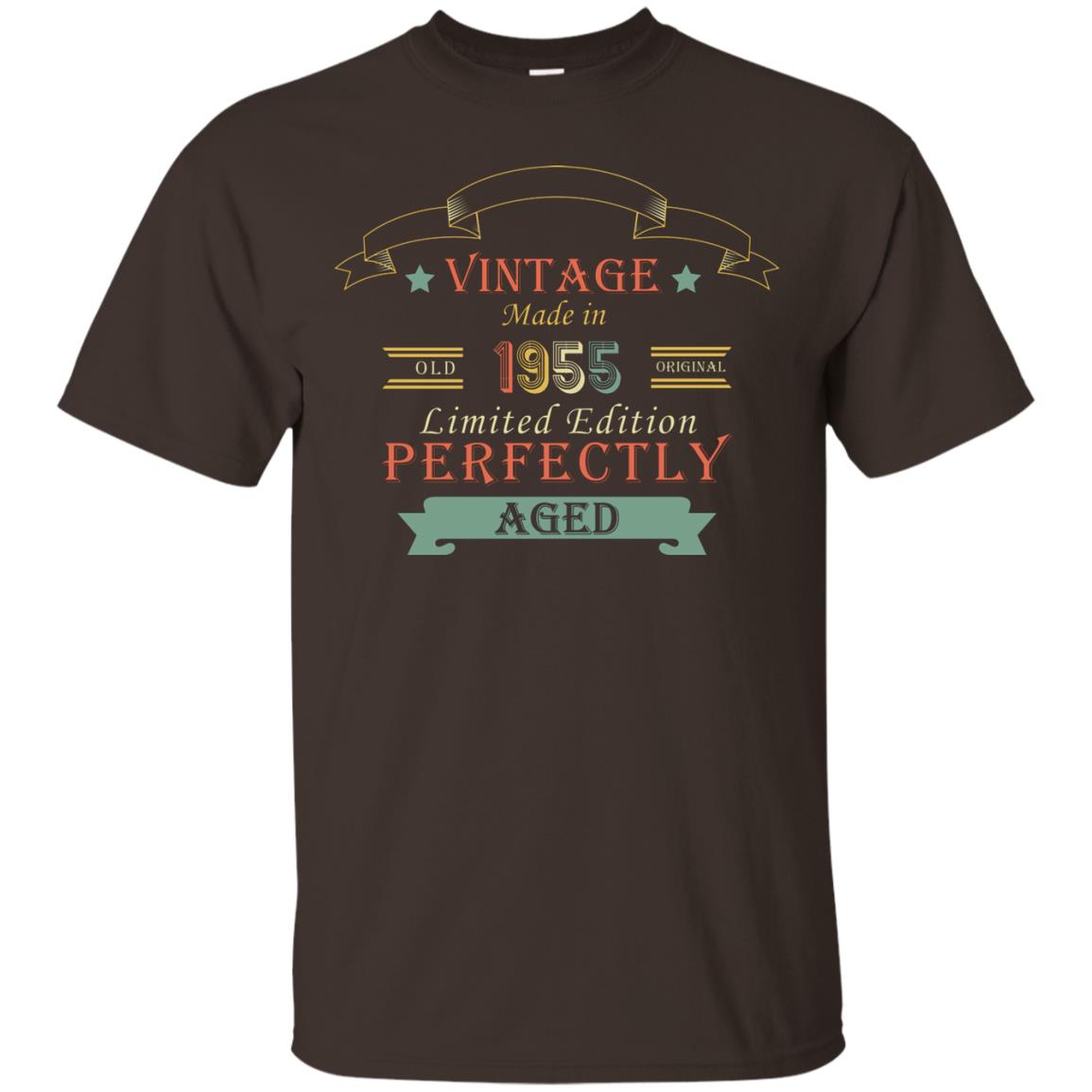 Vintage Made In Old 1955 Original Limited Edition Perfectly Aged 63th Birthday T-shirt Dark Chocolate