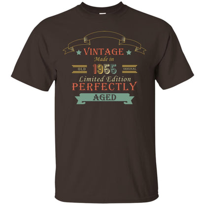 Vintage Made In Old 1955 Original Limited Edition Perfectly Aged 63th Birthday T-shirt Dark Chocolate