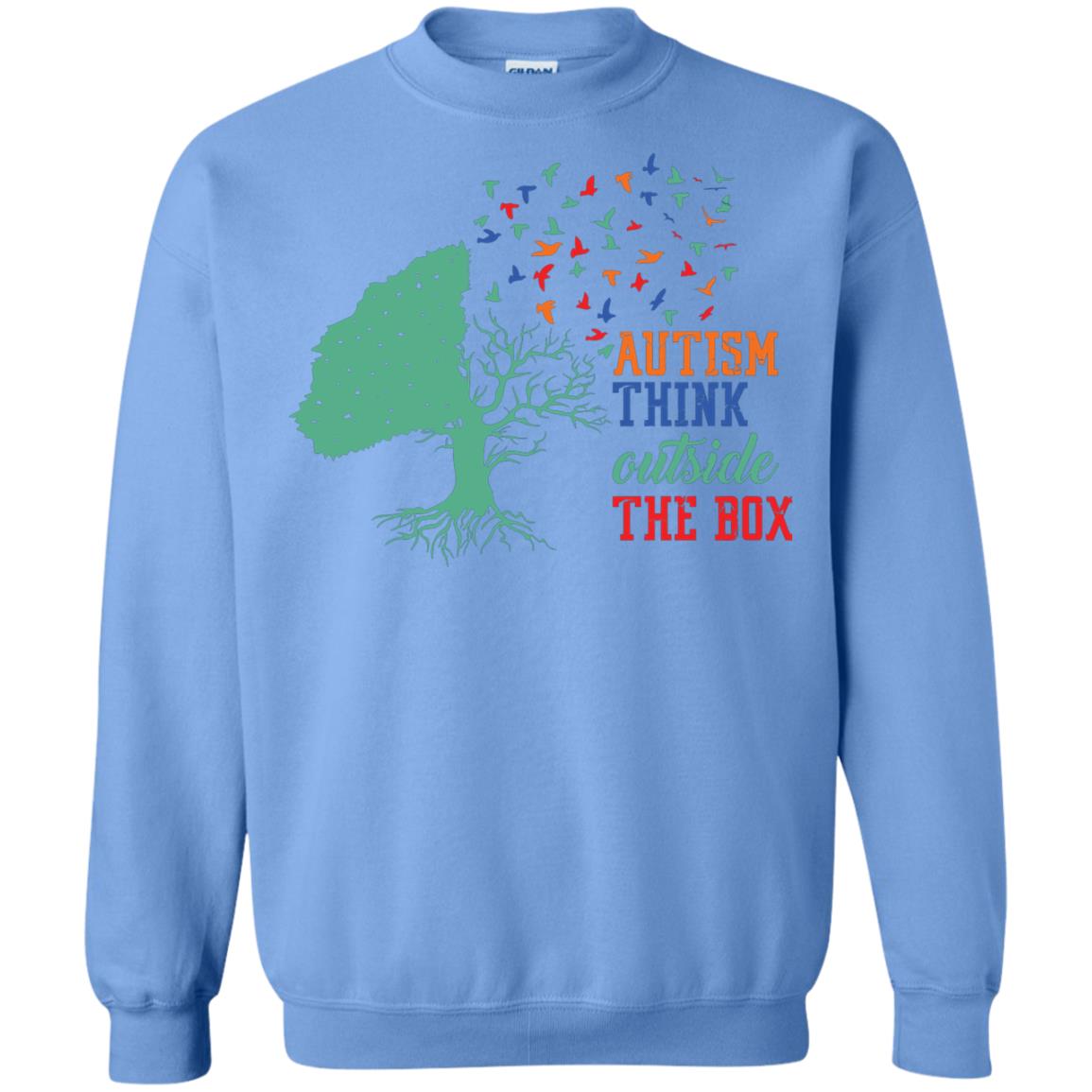 Autism Think Outside The Box Autism Awearness T-shirt Carolina Blue