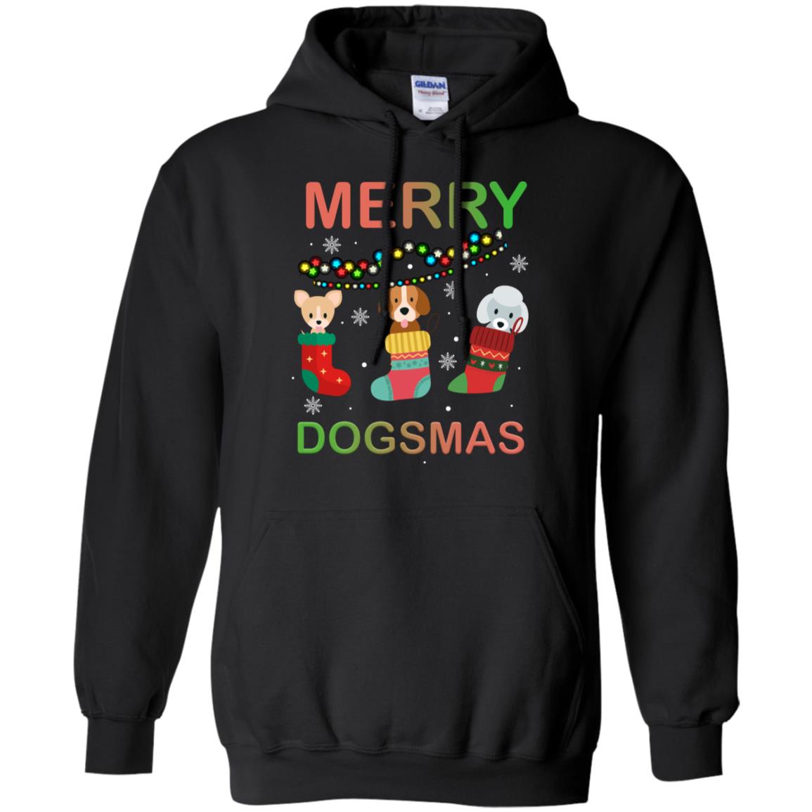 Merry Dogsmas X-mas Gift Shirt For Dogs LoversG185 Gildan Pullover Hoodie 8 oz.