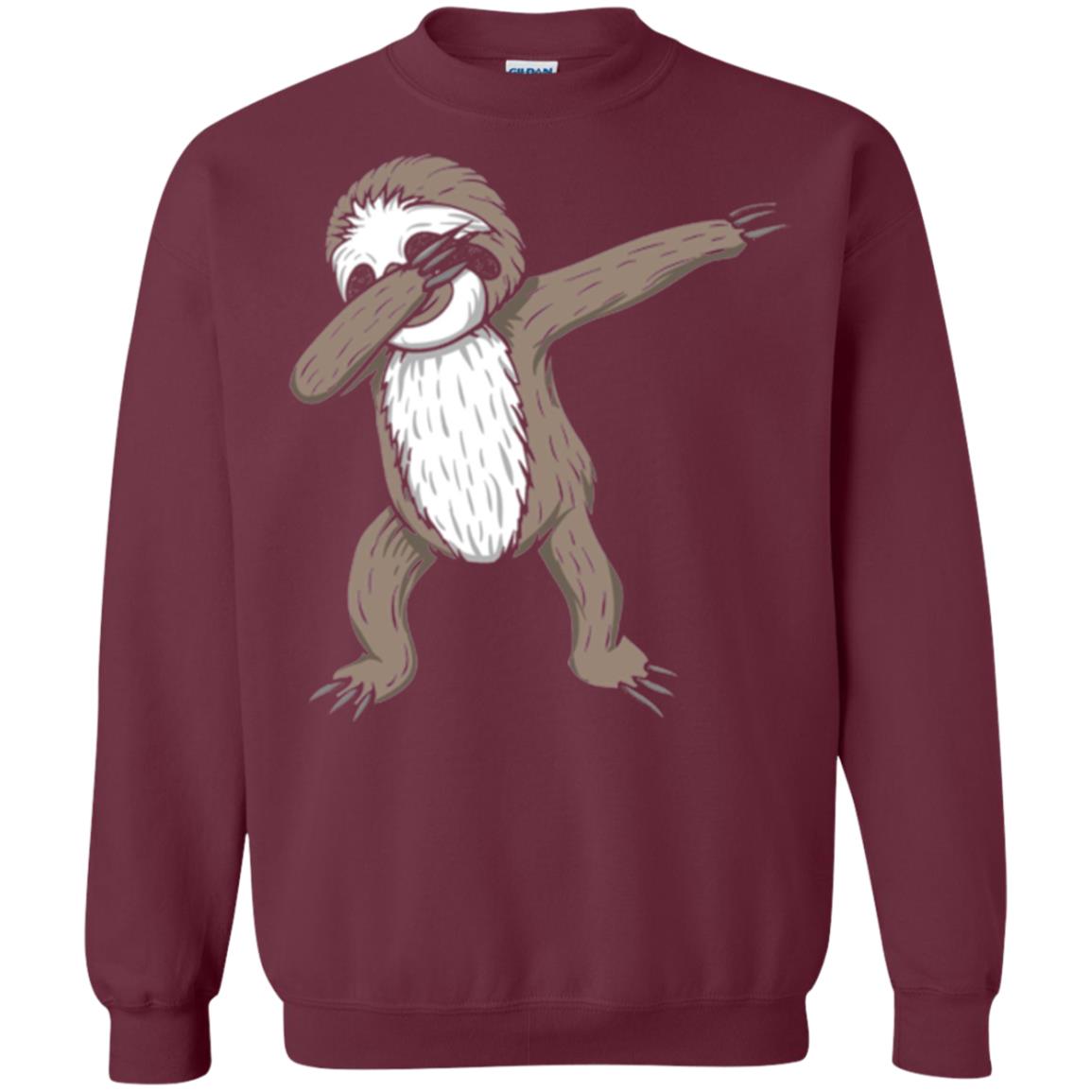 Sloth Dabbing T-shirt Funny Dance Move Maroon