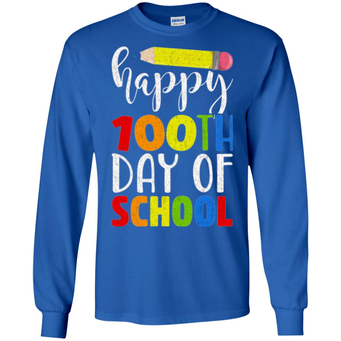 Happy 100th Day Of School Teacher T-shirt Royal