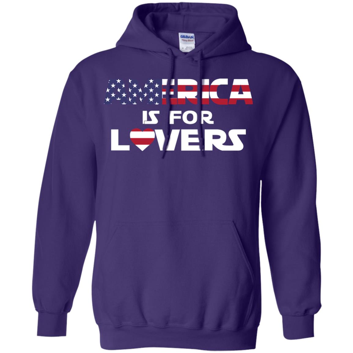 America Is For Lovers Flag Of United States Shirt Purple