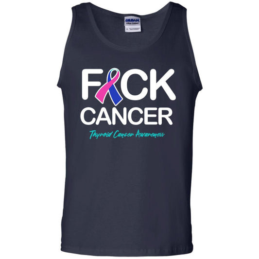 Fck Cancer Thyroid Cancer Awareness T-shirt Navy
