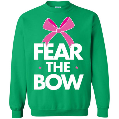 Fear The Bow Big Pink Bow Cheerleader Apparel Shirt Irish Green