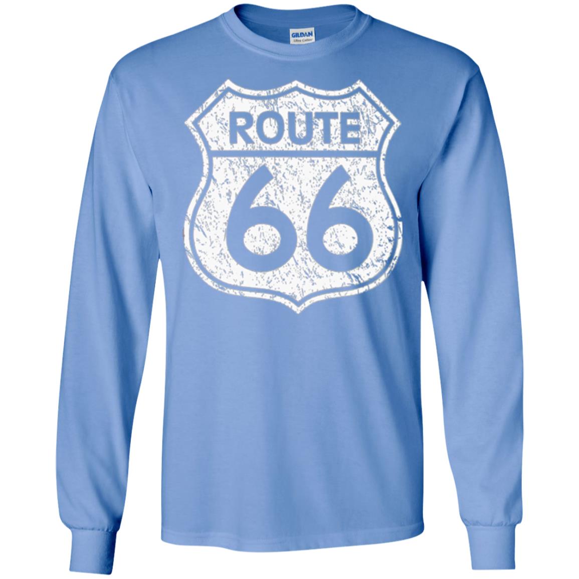 Historical Route 66 Distressed Vintage Look T-shirt Carolina Blue