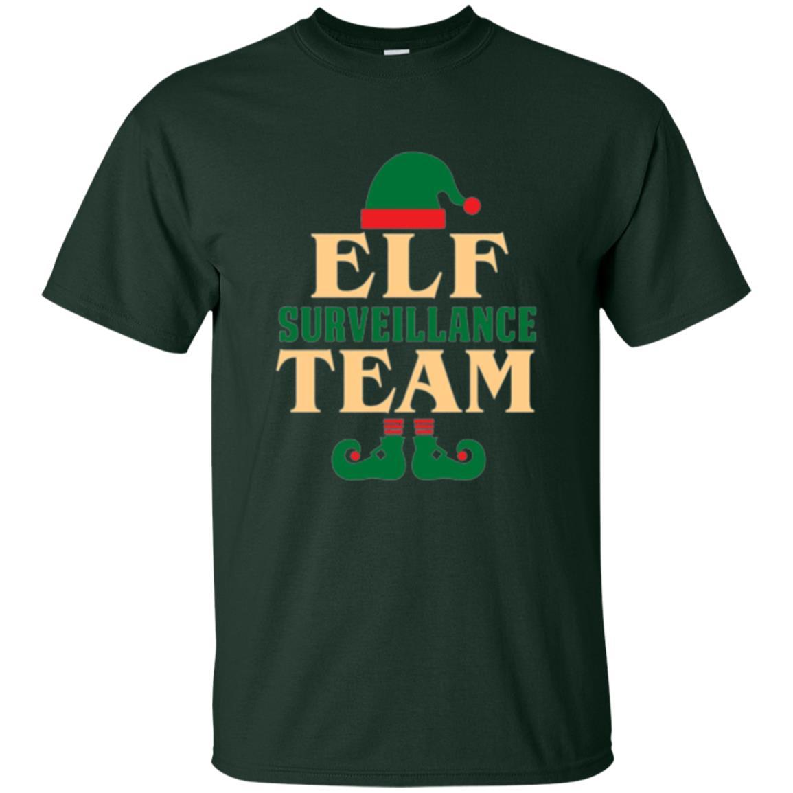 Christmas T-shirt Elf Surveillance Team T-shirt Forest Green