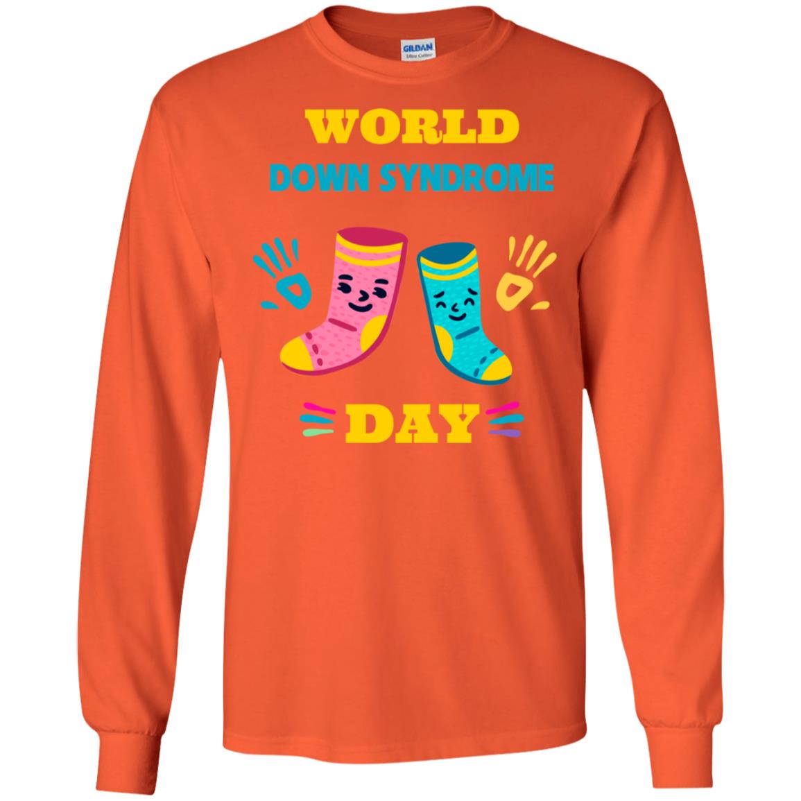 World Down Syndrome Day Hands And Stocks Shirt Orange