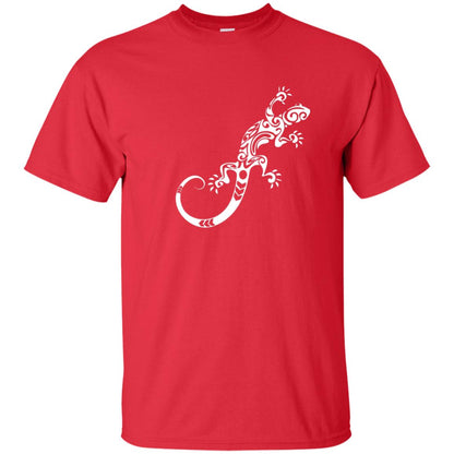 Tribal Lizard Animal Art Design Tattoo Gecko Shirt Red