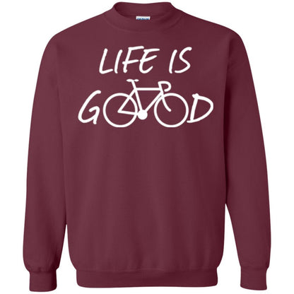 Bicycle T-shirt Life Is Good T-shirt Maroon