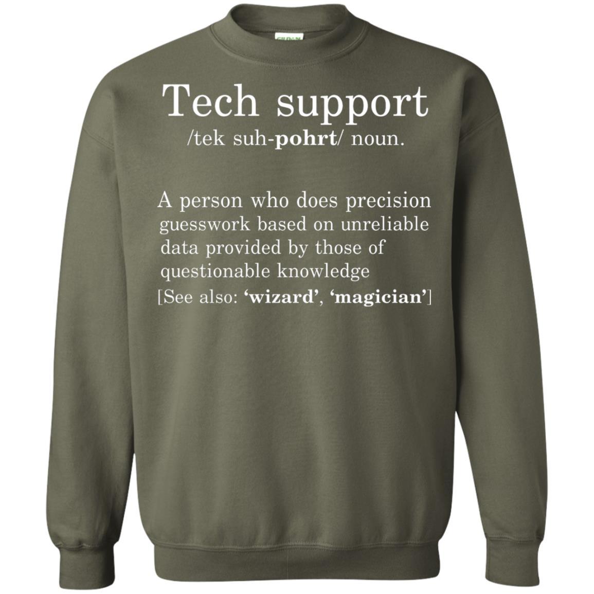 Computer Nerd T-shirt Tech Support Definition Military Green